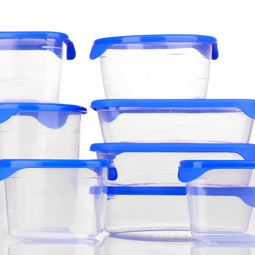 Person microwaving food in a plastic container, highlighting potential health risks