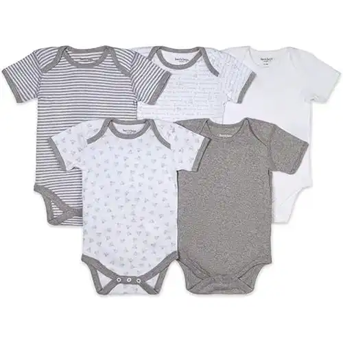 Burt s Bees Baby Unisex Baby Bodysuits, 5-Pack Short & Long Sleeve One-Pieces, 100% Organic Cotton