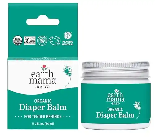 Earth Mama Organic Diaper Balm 2-Ounce | Diaper Cream for Baby | EWG Verified, Petroleum & Artificial Fragrance-Free with Calendula for Sensitive Skin