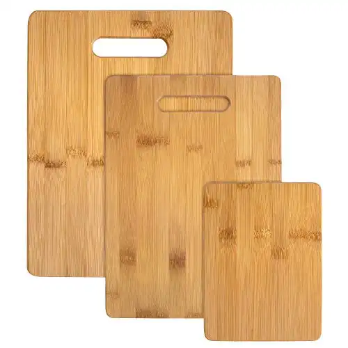 Totally Bamboo 3-Piece Cutting Board Set; 3 Assorted Sizes of Bamboo Wood Cutting Boards for Kitchen