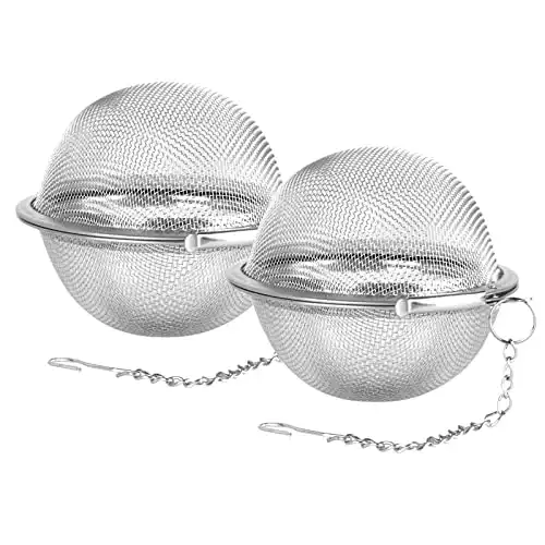 Fu Store 2pcs Stainless Steel Mesh Tea Ball 2.7 inches Tea Strainers Teas Infuser Strainer Filters for Teas