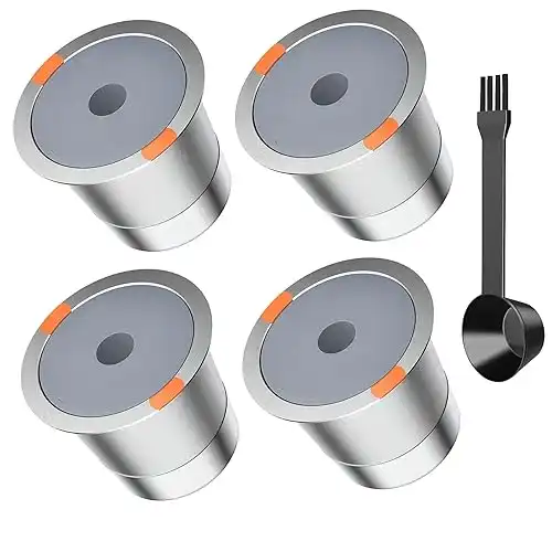 Reusable k Cups for keurig 2.0 1.0,Universal stainless steel Refillable k Cups Filter Use for Keurig all most of coffee Makers brewers(4pack)
